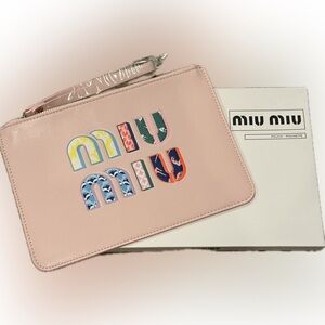 Miu Miu Pink Clutch, Wristlet, or Crossbody - GWP VIP with Colorful Logo NIB